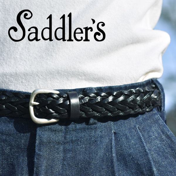 Saddler's サドラーズ メッシュ ベルト 3cm 手編み ハンドメイド 牛革レザー