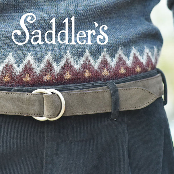 Saddler's ベルト メンズ スエード 3cm リングベルト シンプル バックル