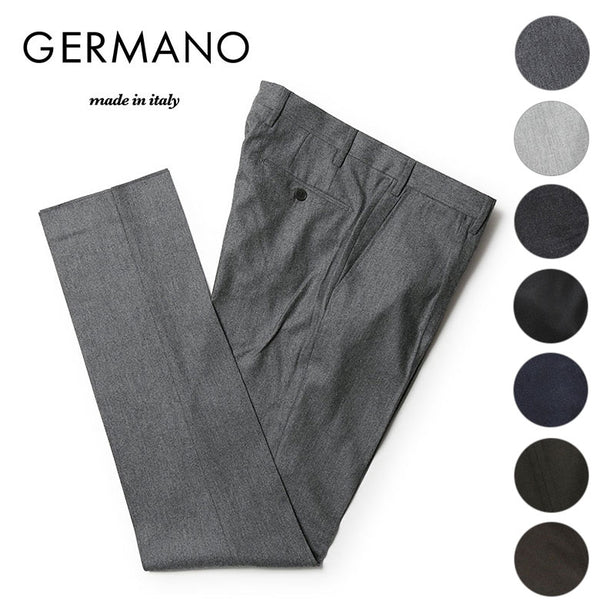 【裾直し100円】GERMANO ジェルマーノ パンツ フランネル 2024AW 秋冬 ワンプリーツ スリム