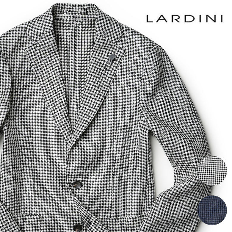 LARDINI ラルディーニ ジャケット ホップサック ハウンドトゥース ウール リネン – VIAJERO