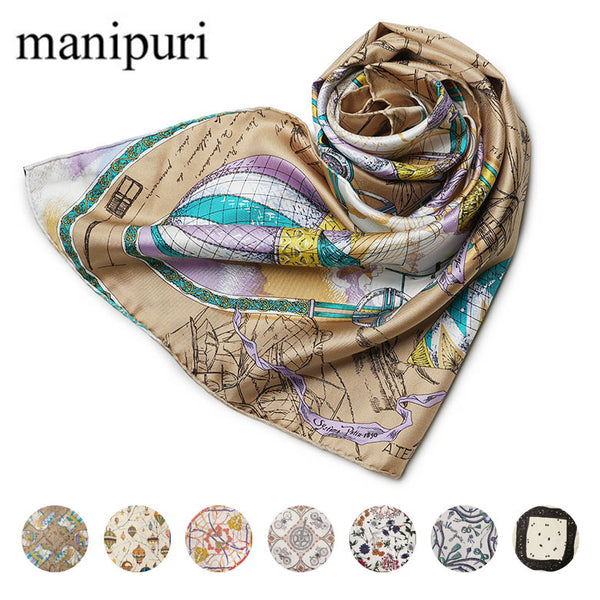 MANIPURI マニプリ スカーフ バンダナ シルク100% 65cmx65cm ストール