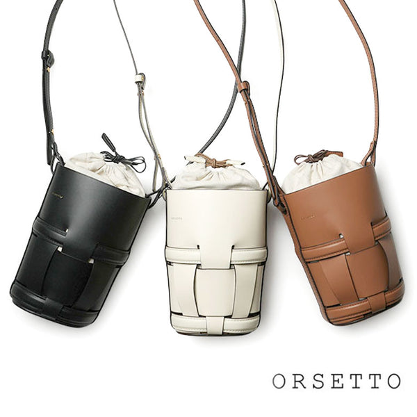 ORSETTO バッグ ショルダーバッグ バケツバッグ サコッシュ 編みバッグ 本革