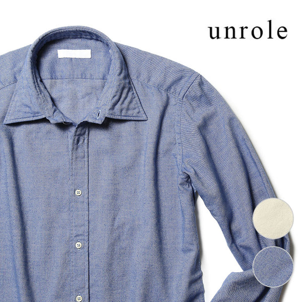 【25800円→7740円】UNROLE アンロール シャツ フランネルシャツ コットン ネルシャツ ソリッド メンズ