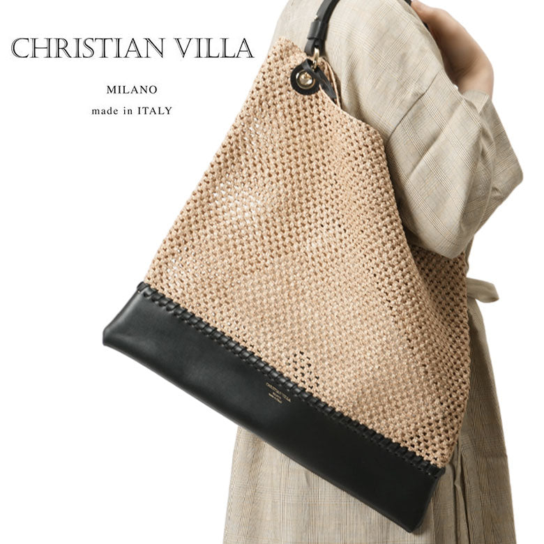 CHRISTIAN VILLA かごバッグ ショルダーバッグ トートバッグ 編みバッグ クロシェ – VIAJERO