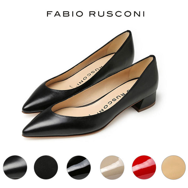 FABIO RUSCONI ファビオルスコーニ パンプス チャンキーヒール ヒール高さ3cm S-5435 ポインテッドトゥ