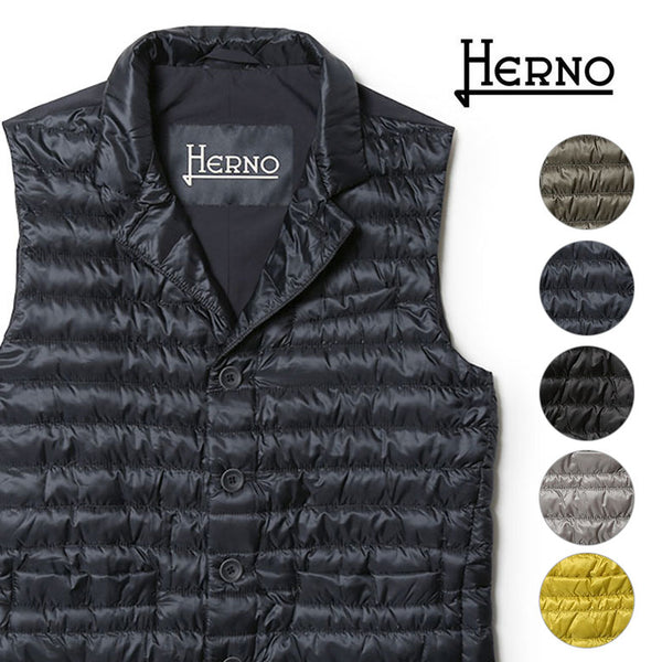 HERNO ヘルノ ダウンベスト ダウンジレ 衿付き 超軽量 インナー ダウン