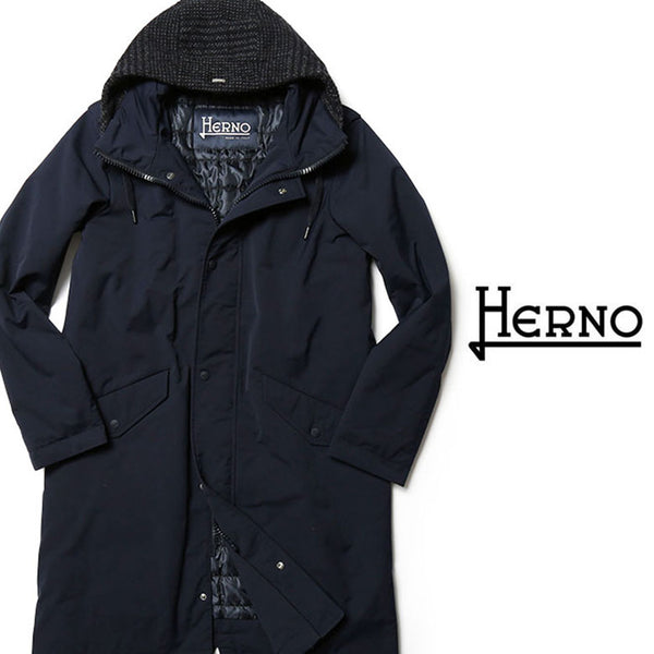 HERNO ヘルノ ダウン メンズ ダウンコート エコダウン グレンプレイド ツイード