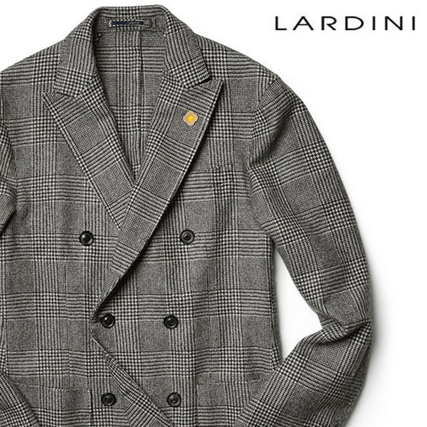 LARDINI ラルディーニ ジャケット ダブル グレンチェック チェック ダブルブレスト ツイード グレンプレイド イタリア製 メンズ