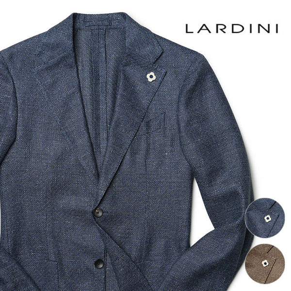 LARDINI ラルディーニ ジャケット ホップサック オールシーズン ウール シルク