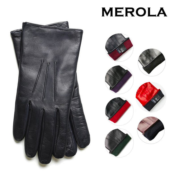 MEROLA 手袋 グローブ レザー 新入荷 ナッパレザー カシミヤ100％ ライニング