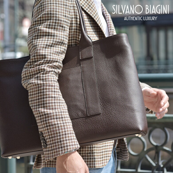 Silvano Biagini シルヴァーノ ヴィアジーニ トートバッグ シュリンクレザー メンズイタリア製 鞄